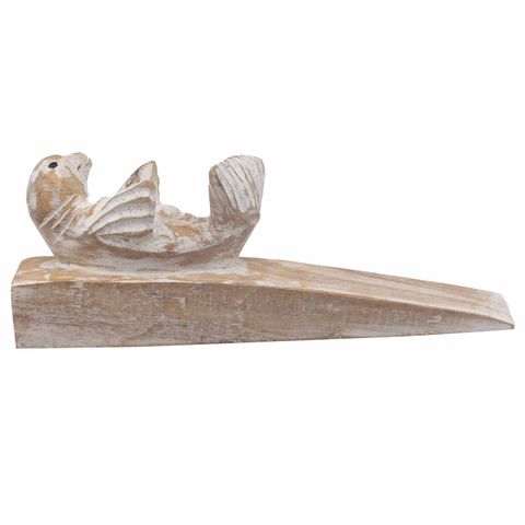 Hand carved Doorstop - Baby Seal made from sustainable Jemipinis wood, perfect for keeping doors open decoratively.