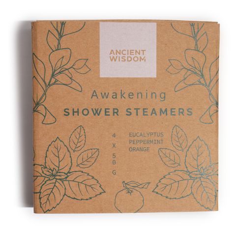 Zen Shower Steamers - Therapy Wellness Gift Set - Awakening, featuring uplifting essential oils in a stylish package.