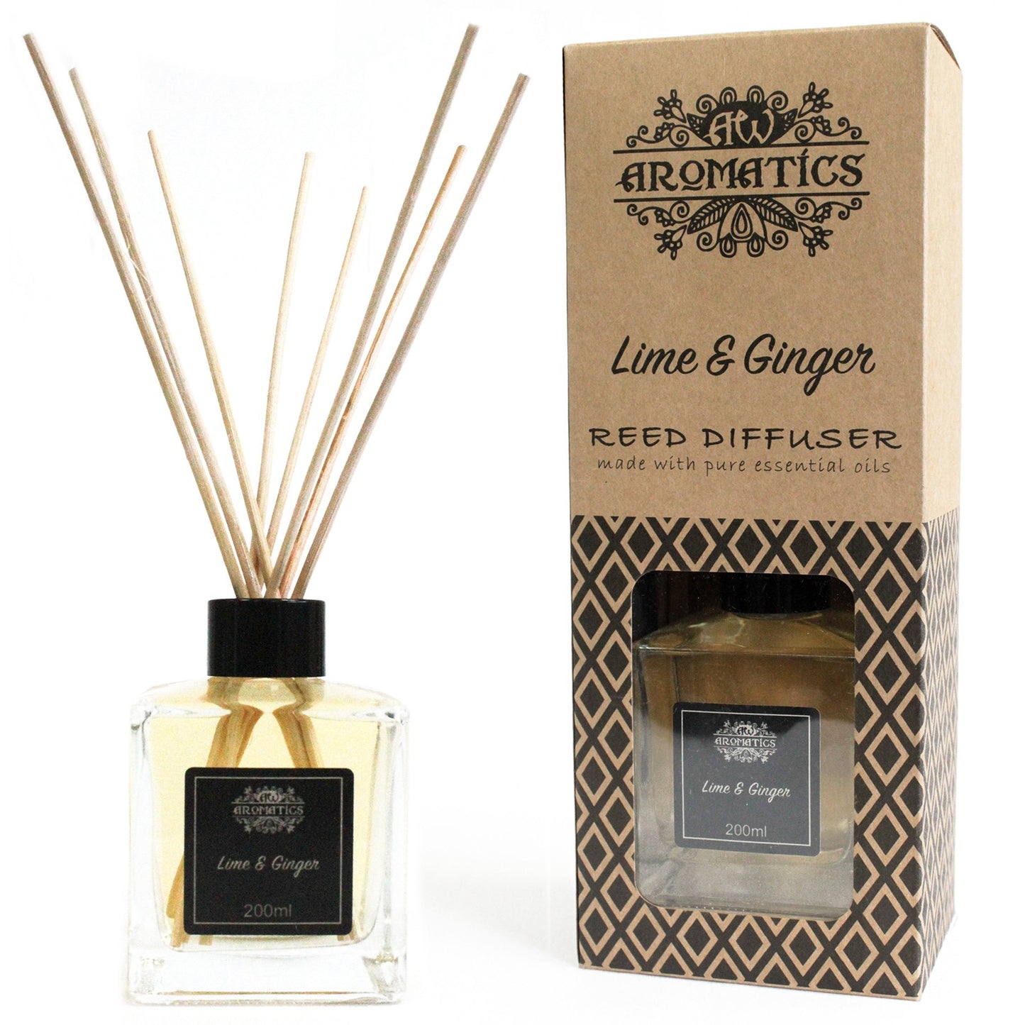 Luxury Large Aromatherapy Essential Oil Reed Diffusers - Aroma Diffuser -Natural with elegant packaging and aroma sticks.