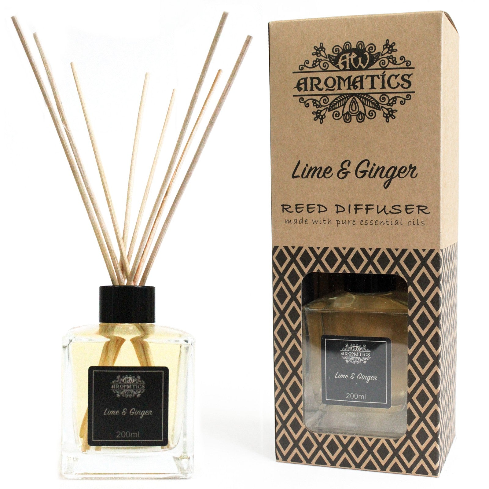 Luxury Large Aromatherapy Essential Oil Reed Diffusers - Aroma Diffuser -Natural with elegant packaging and aroma sticks.