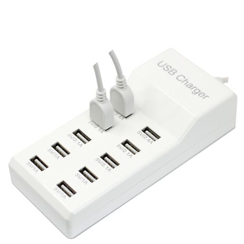 USB Station - 10 points provides efficient charging for multiple devices with 2.4 Amps per port. Ideal for gadgets.