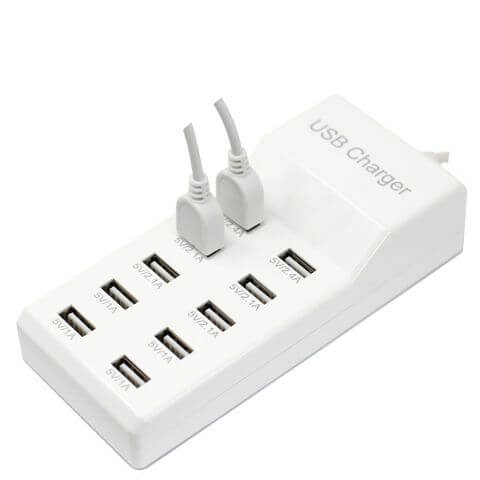 USB Station - 10 points provides efficient charging for multiple devices with 2.4 Amps per port. Ideal for gadgets.