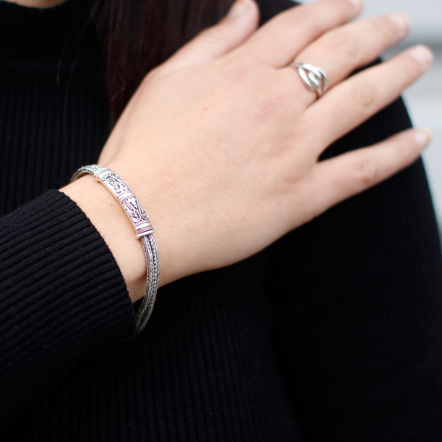 Stylish unisex Silver & Gold bracelet, perfect for gifts with a mystic charm. Ideal for any jewellery lover.