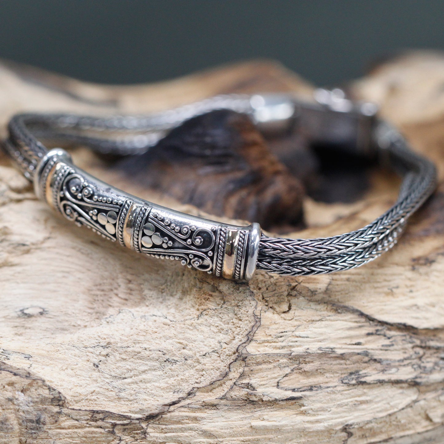 Stylish Silver & Gold unisex twin chain bracelet, perfect for gifts and embracing the latest jewellery trend.