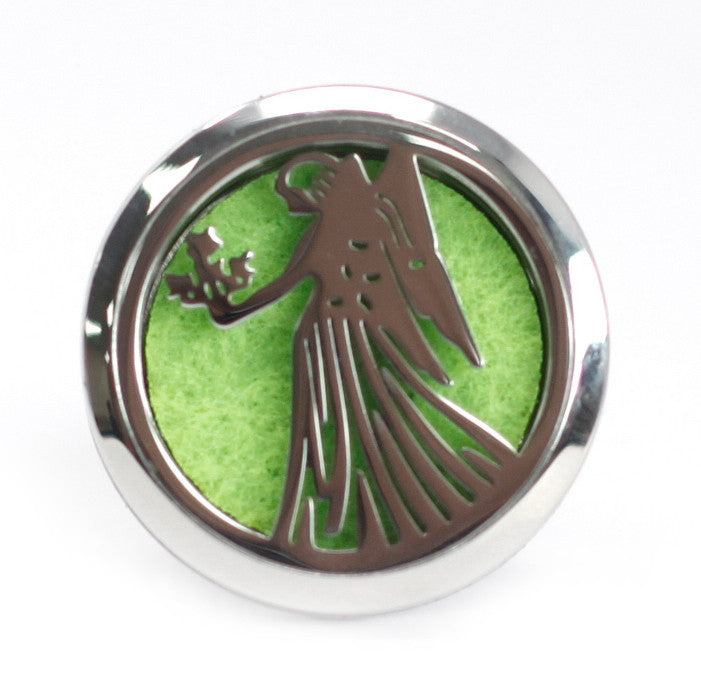 Stylish Car Diffuser Kit -30mm - Choose your Fav from AW, featuring a green felt pad for your favourite essential oils.