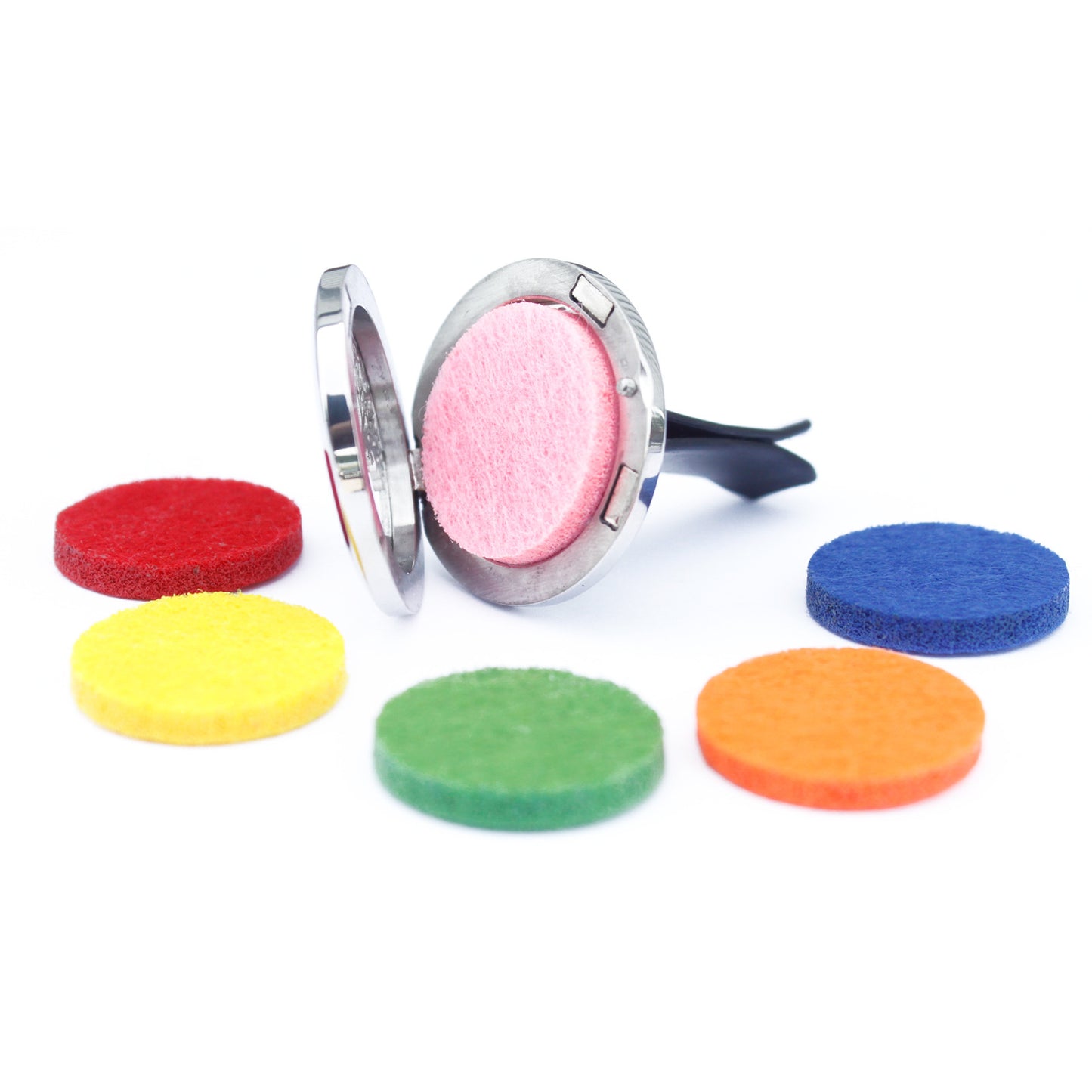 Car Diffuser Kit -30mm - Choose your Fav with colourful felt pads for personalised aromatherapy on every drive.