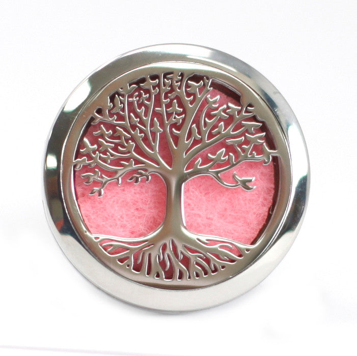 Stylish Car Diffuser Kit -30mm - Choose your Fav with a tree design and pink felt pad for delightful aromatherapy.