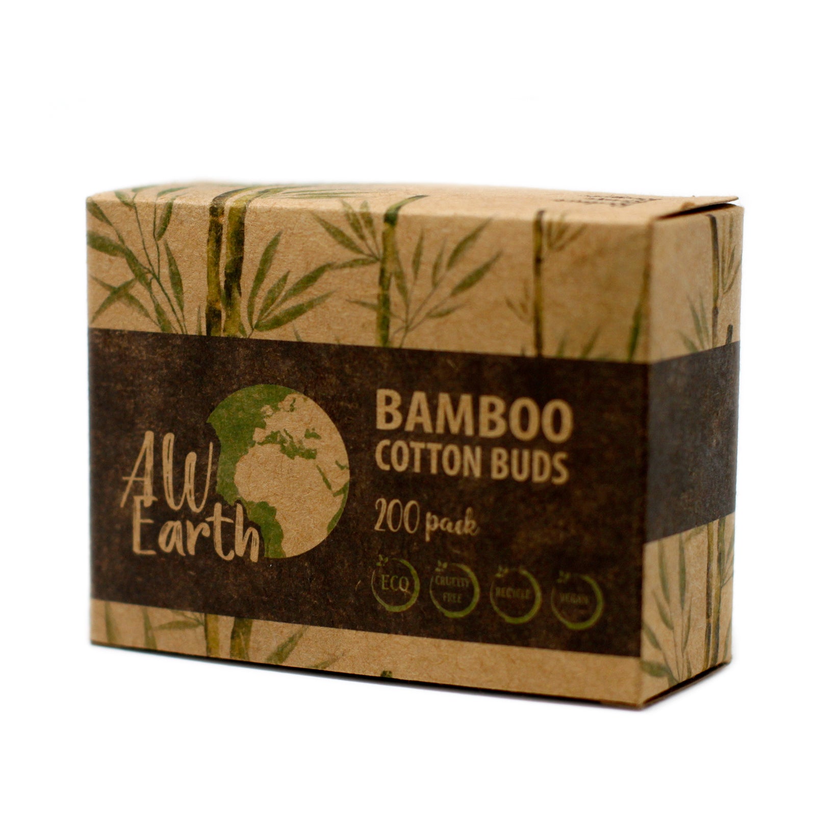 Box of 200 Bamboo Cotton Buds by All Earth, eco-friendly and made with sustainable materials for everyday use.