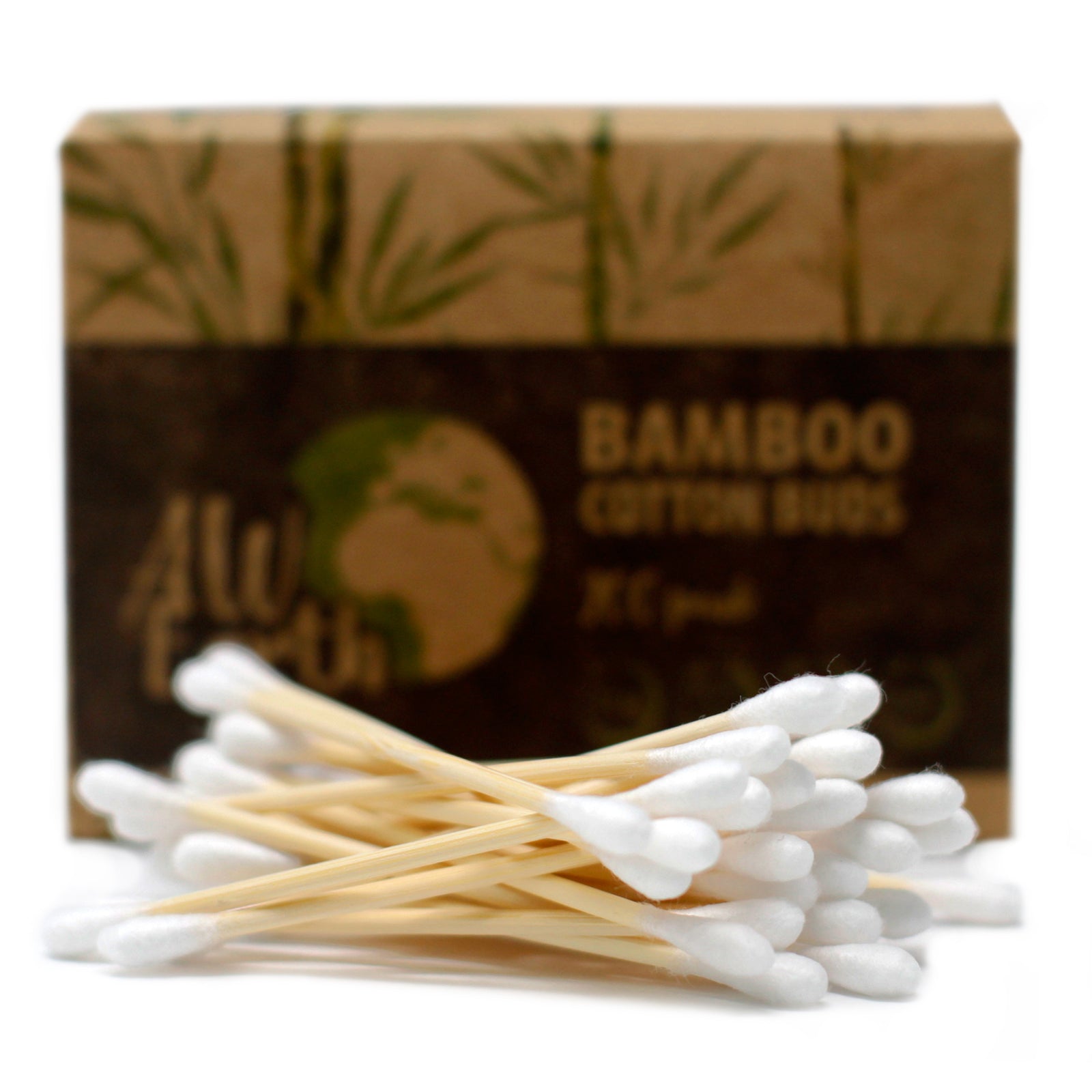 Box of 200 Bamboo Cotton Buds, eco-friendly and made with bamboo and cotton for sustainable use.