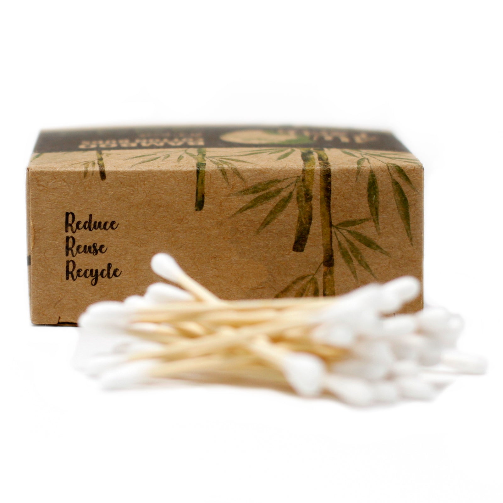 Box of 200 Bamboo Cotton Buds, eco-friendly and made with bamboo and cotton, perfect for sustainable living.