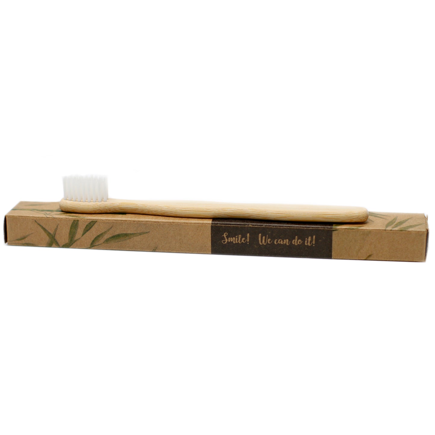 Bamboo Toothbrush - White - Family Pack of 4 - Med Soft, eco-friendly dental care from AW Earth for a sustainable smile.