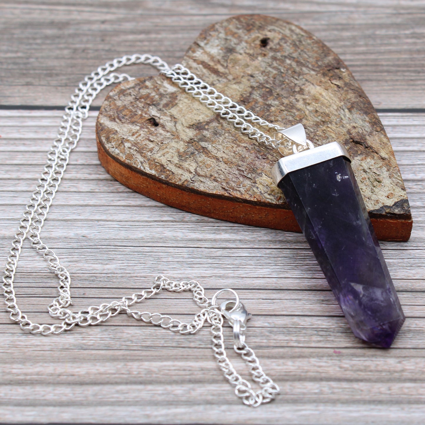 Stunning Gemstone Flat Pencil Pendant - Choose your favourite Gemstone, showcasing unique beauty and craftsmanship.