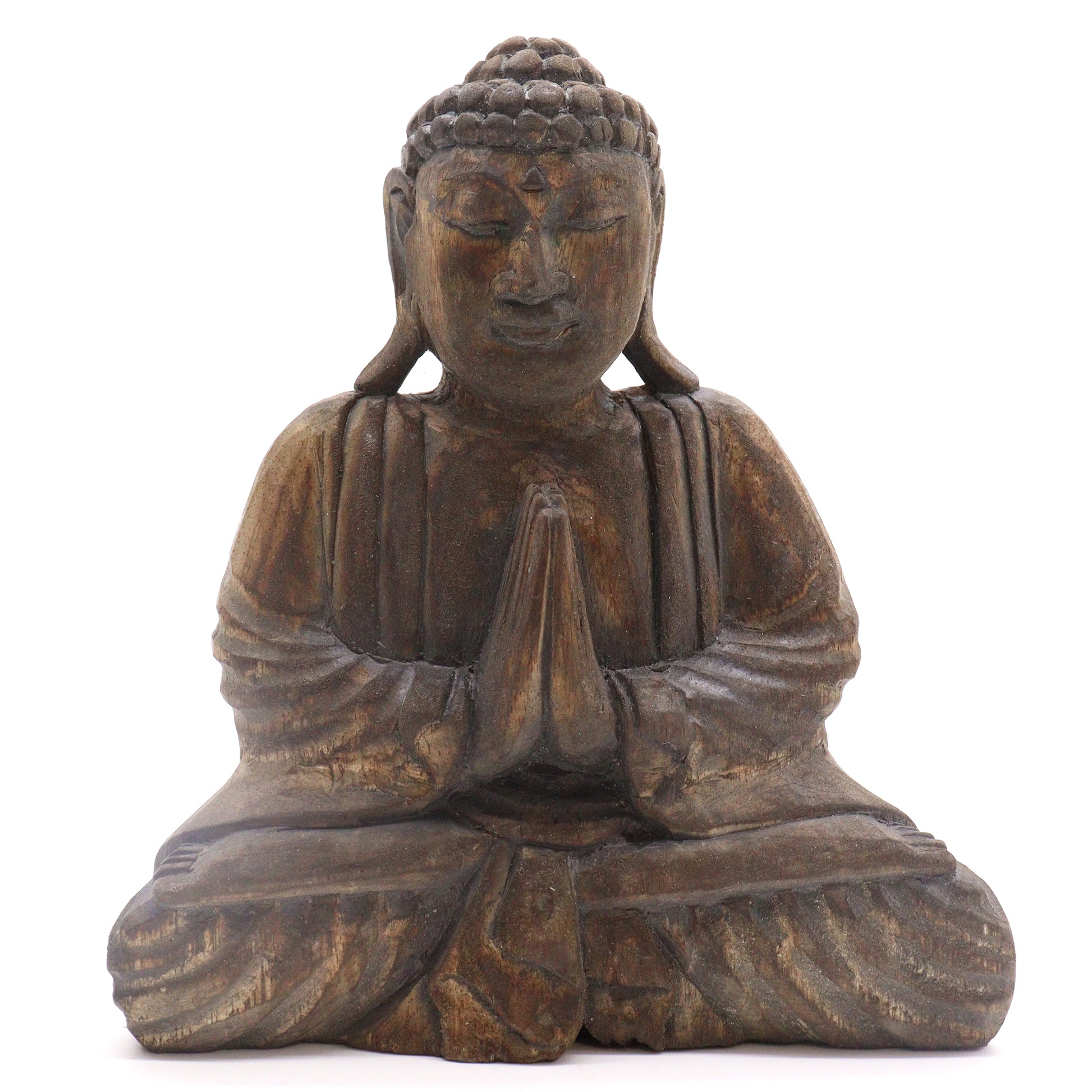 Buddha Feng Shui Set - Om - Grey showcasing a serene Buddha statue in a stylish grey and black finish.