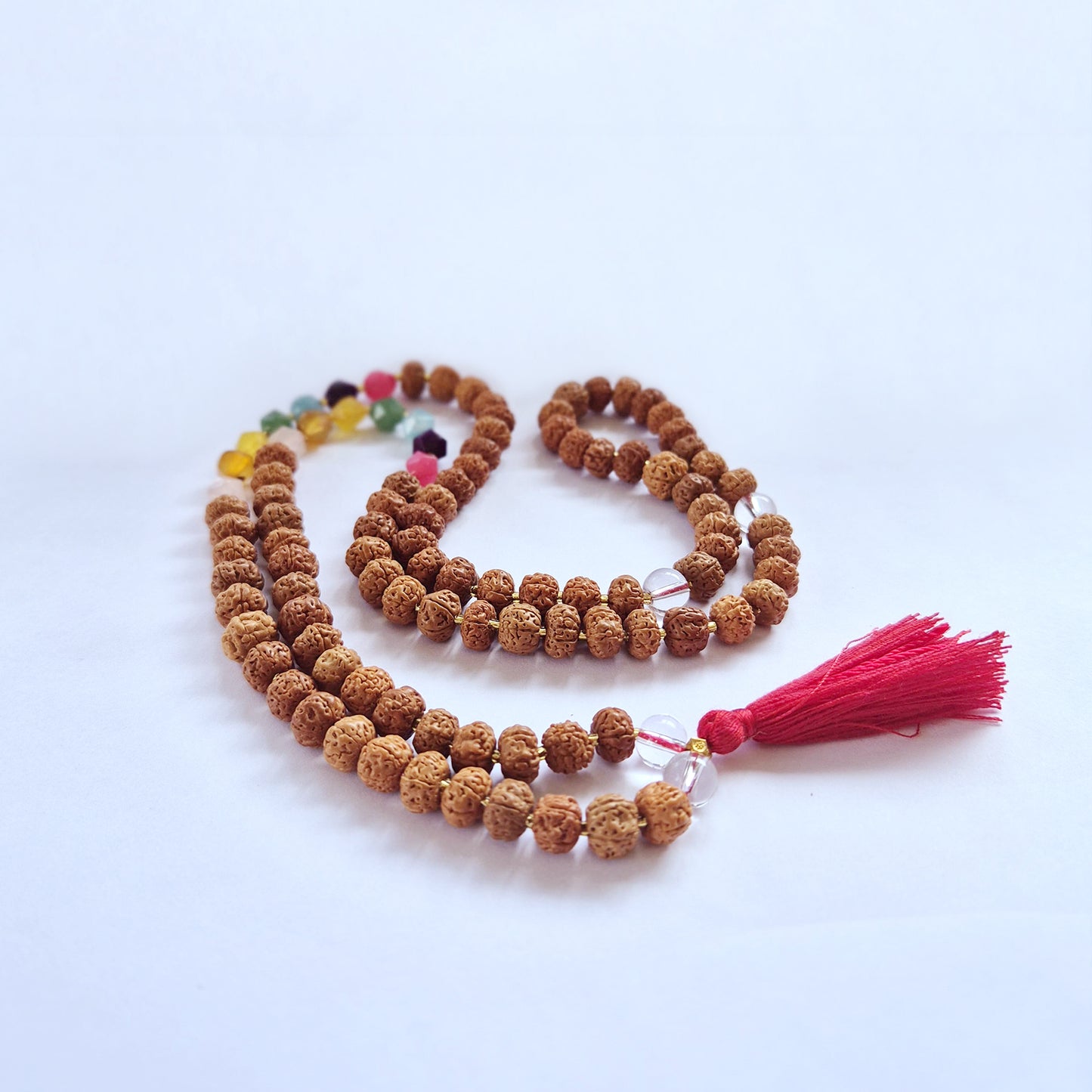 Discover the Bali Mala Necklace - Choose your Favourite, featuring sacred Rudraksha beads for spiritual connection.