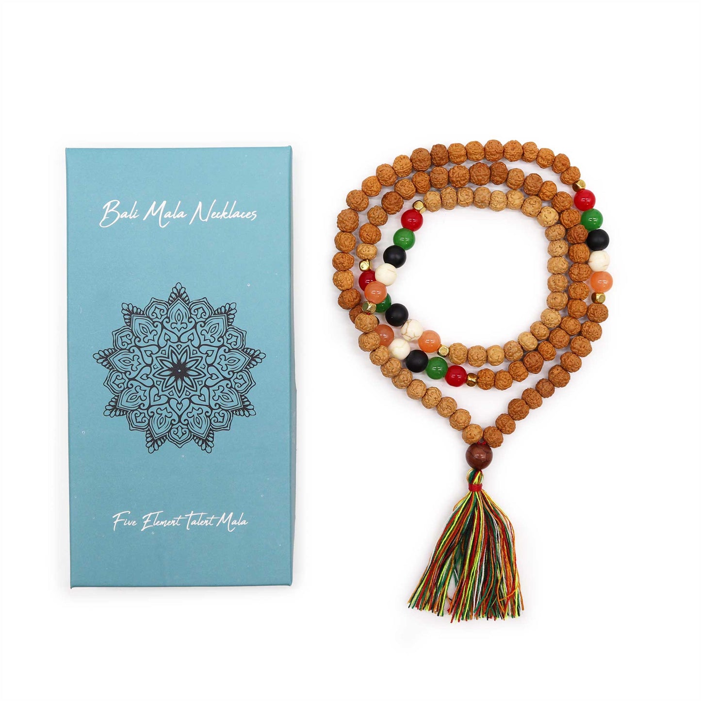 Bali Mala Necklace - Choose your Favourite featuring Rudraksha beads, symbolising divine self-realisation and spirituality.