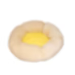 Flower Kitten or Puppy Bed - machine washable: flower-shaped bed in beige with yellow centre for small pets.