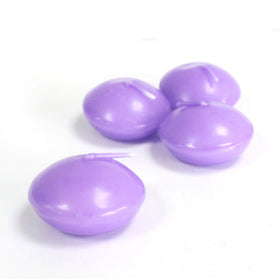 Floating Candles - Choose Size (Unscented) in lovely purple, perfect for romantic displays and weddings.