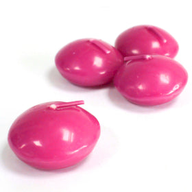 Floating Candles - Choose Size (Unscented) in vibrant pink, perfect for romantic displays and weddings.