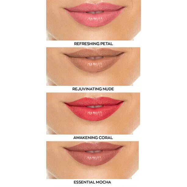 Avon Anew Revival Serum Lipstick ~ Hydrating -Choose Shade showcases four vibrant shades for nourished, long-lasting lips.
