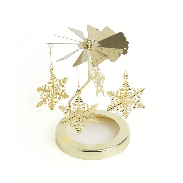 Enhance your Christmas decor with the Avon Candle Spinner Topper, perfect for 120g candles, featuring elegant snowflakes.