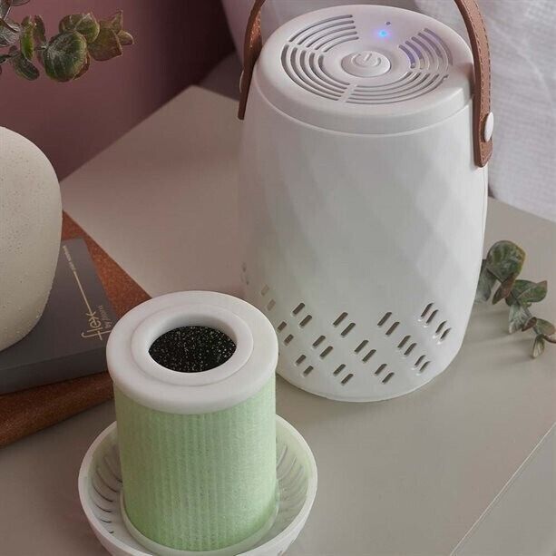 Avon Air Purifier Filter beside a stylish air purifier, enhancing your home’s air quality and comfort.