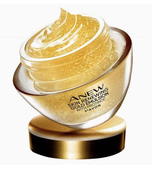 Avon Anew Skin renewing Gold Emulsion with Protinol™ offers luxurious skincare for rejuvenating your complexion.