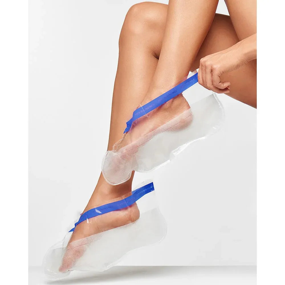 Avon Foot Works Expert Exfoliating Foot Mask Socks offer glycolic acid and aloe vera for smooth, baby-soft skin.