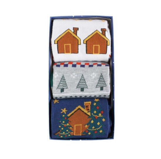 Avon Boxed Men's Festive Crew Socks featuring Christmas designs, perfect for gifting this holiday season.