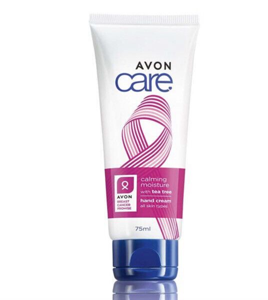 Avon Care Calming Moisture Hand Cream X4 offers soothing hydration with Vitamin E and Tea Tree Extract for dry skin.