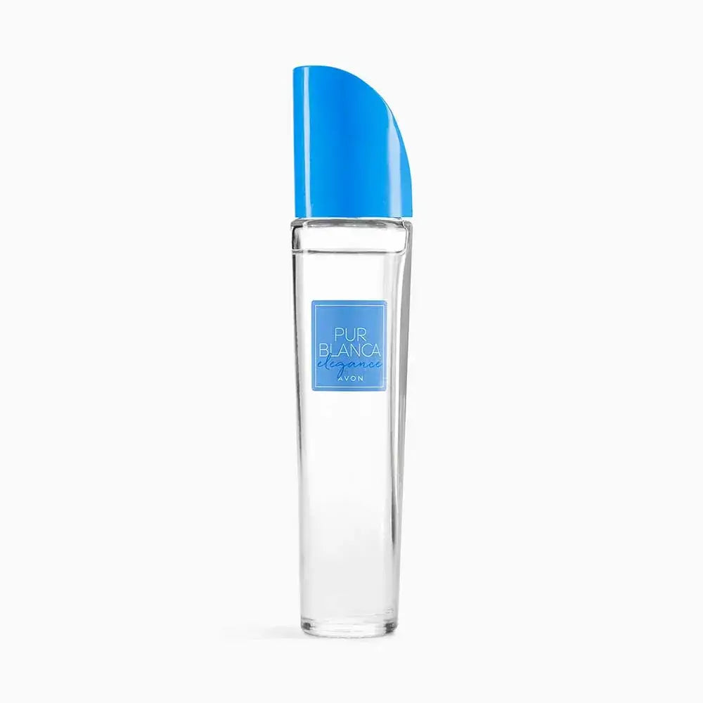 Avon Pur Blanca Elegance 50ml perfume in a sleek bottle, perfect for the modern woman seeking elegance.