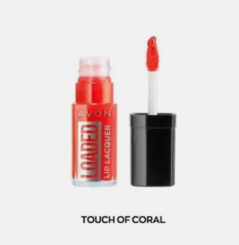 Avon Loaded Lip Lacquer - Choose your shade in Touch of Coral for stunning, glossy lips that enhance your beauty.