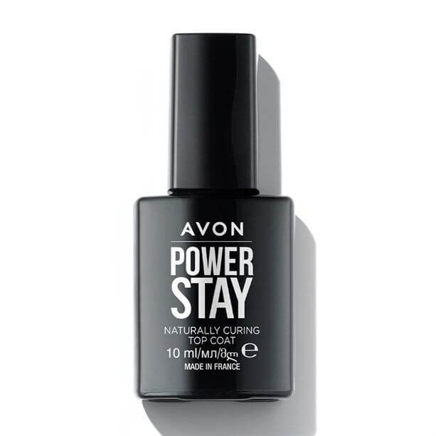 Avon Power Stay Top Coat offers extreme strengthening and shine for salon-quality manicures at home.