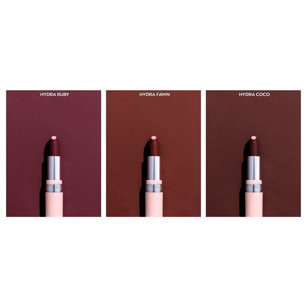Avon Hydramatic Matte Lipstick - Hyaluronic Infused Lipstick, Choose Your Shade in Hydra Ruby, Fawn, and Coco.