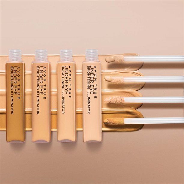 Avon Under Eye Brightening Illuminator Concealer -Warm Radiance displayed in shades, perfect for brightening tired eyes.