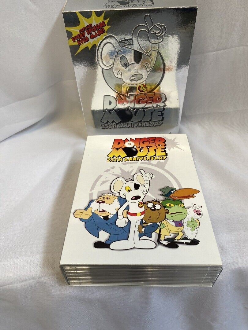 Danger Mouse - 25th Anniversary Ultimate Box Set 12 Disc DVD Movie Boxset showcases classic episodes in a collectible format.