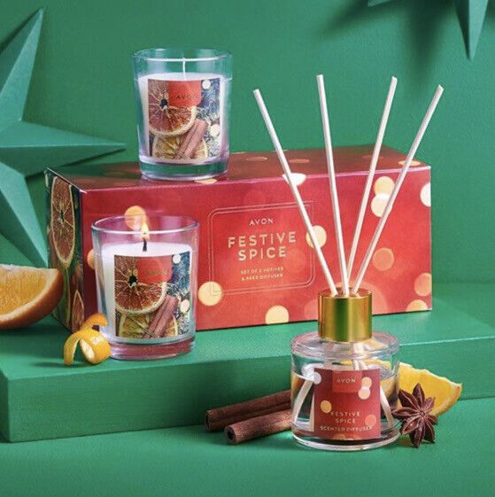 Avon Winter Spice Gift Set NEW 2023 Addition, featuring festive fragrances for a warm holiday atmosphere.