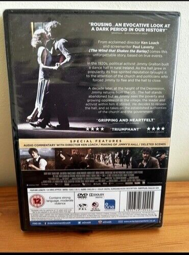 Jimmy's Hall DVD (2014) Barry Ward showcases a gripping Irish drama from acclaimed director Ken Loach.