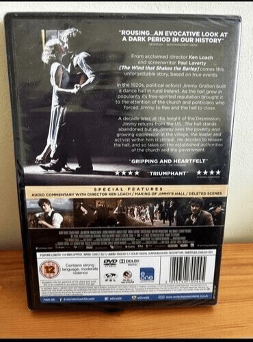 Jimmy's Hall DVD (2014) Barry Ward showcases a gripping Irish drama from acclaimed director Ken Loach.