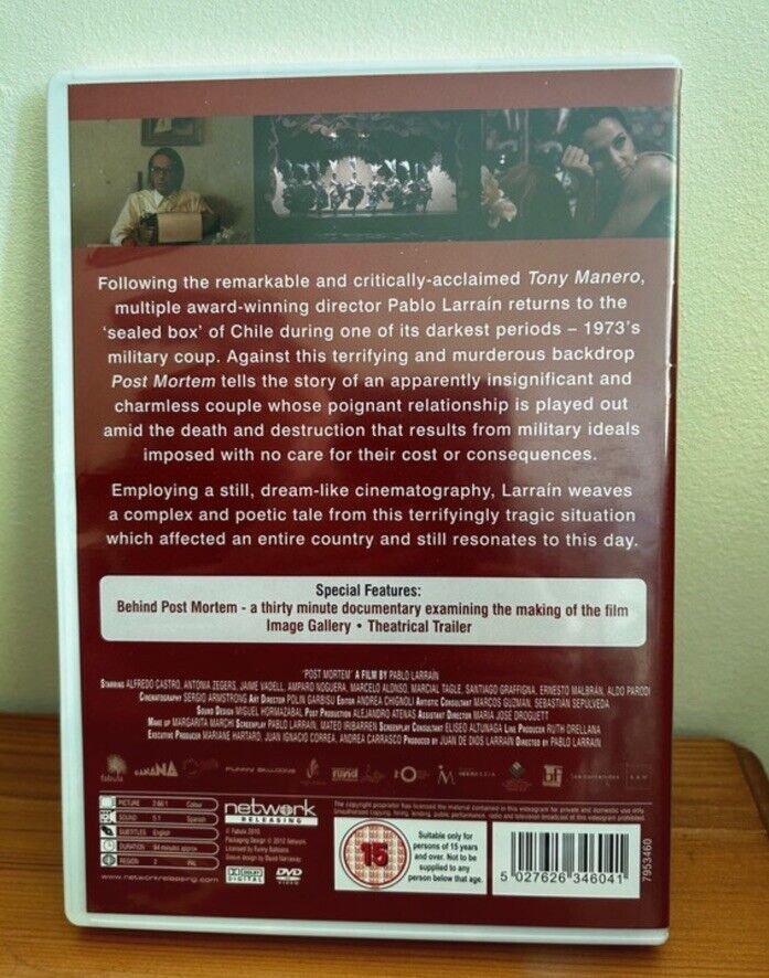 Post Mortem (DVD, 2012) reveals a gripping story set during Chile's 1973 military coup, directed by Pablo Larrain.