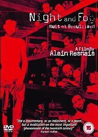 Haunting cover of Night And Fog Nuit et Brouillard (DVD), a poignant film by Alain Resnais exploring the Holocaust.