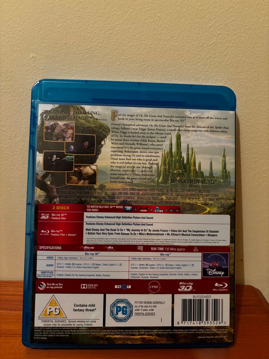 Discover the enchanting Oz the Great and Powerful (Blu-Ray 3D) + (2D Blu-Ray) for a magical viewing experience.