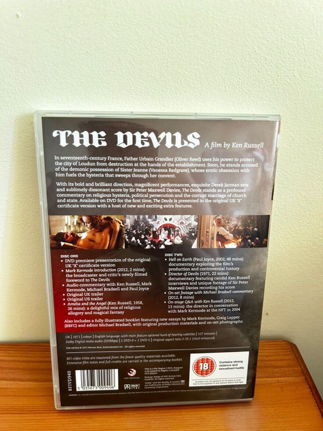 The Devils DVD (2012) showcases Ken Russell's haunting film with an all-star cast and special features.