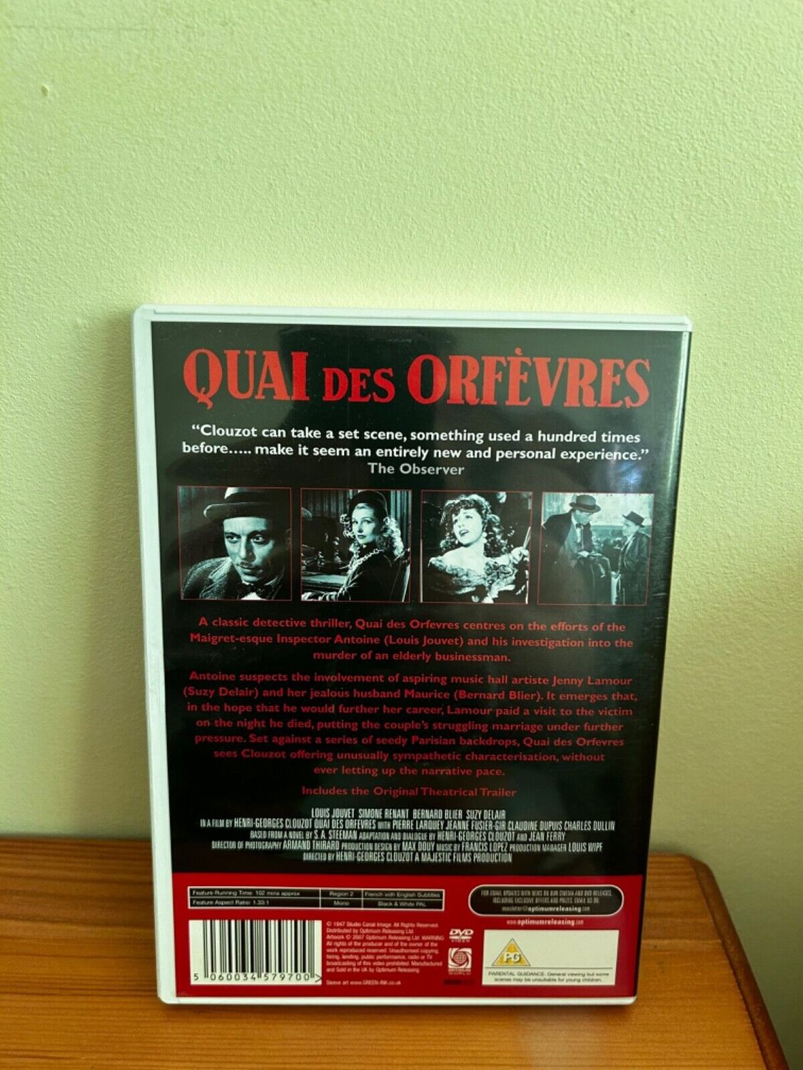 Quai Des Orfevres (DVD) showcases the classic French thriller directed by Henri-Georges Clouzot, perfect for collectors.