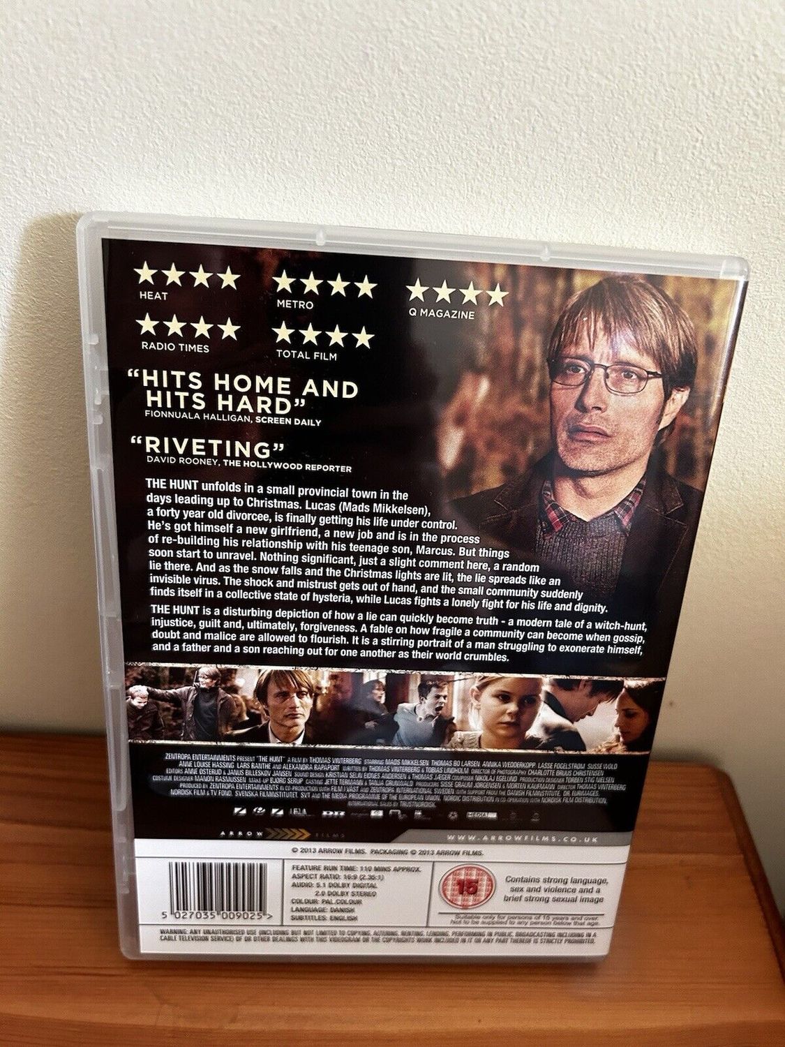 The Hunt (DVD) (2013) showcases Mads Mikkelsen in a gripping drama about false accusations and community impact.
