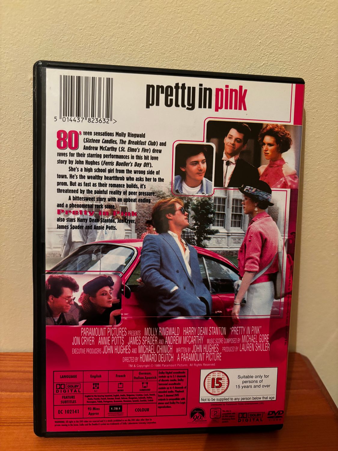 Pretty In Pink (DVD) showcases 1980s romance with Molly Ringwald, perfect for nostalgic film lovers at your local store.