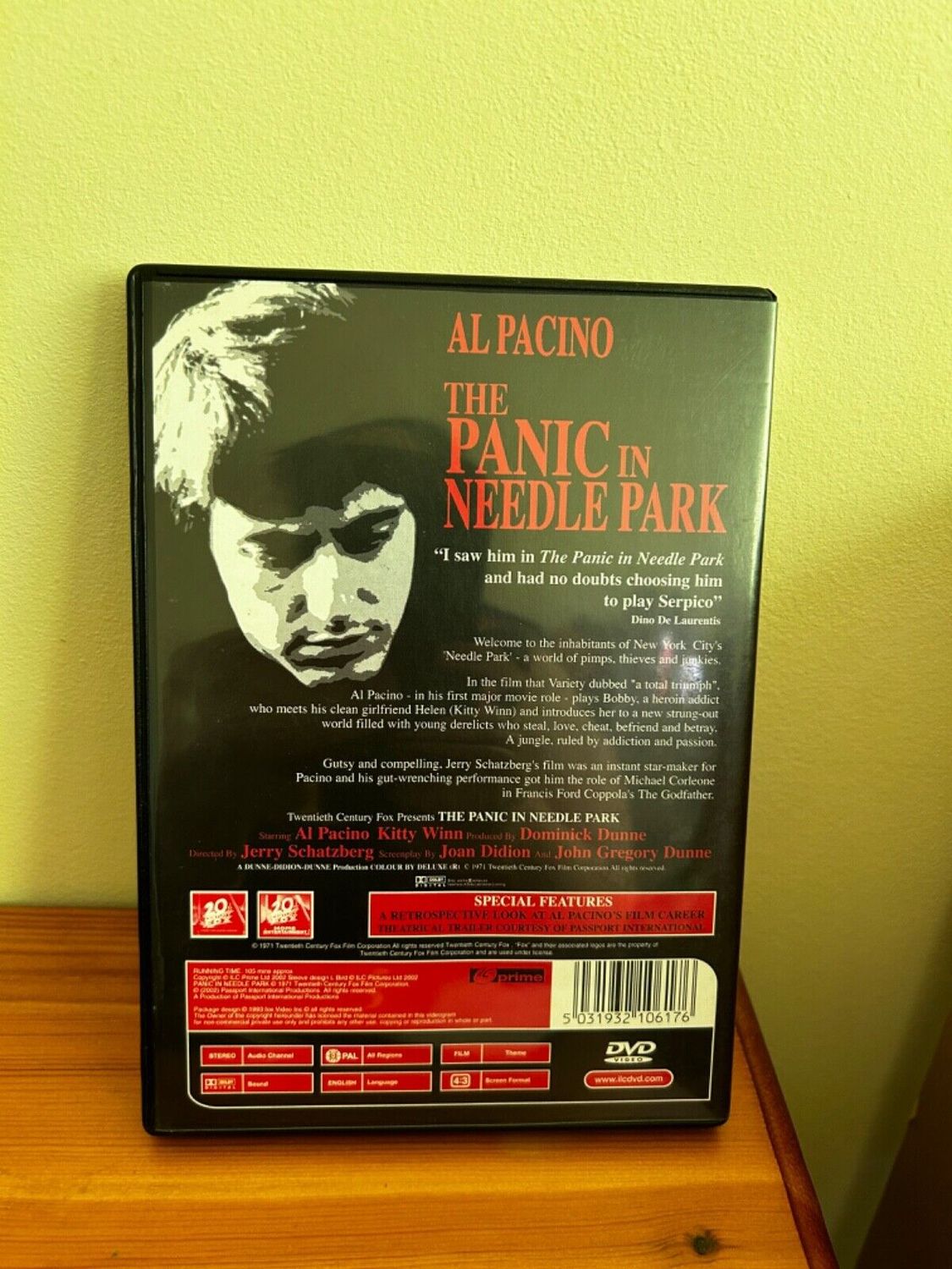 The Panic in Needle Park DVD (2002) showcases Al Pacino in a gripping tale of love and addiction.