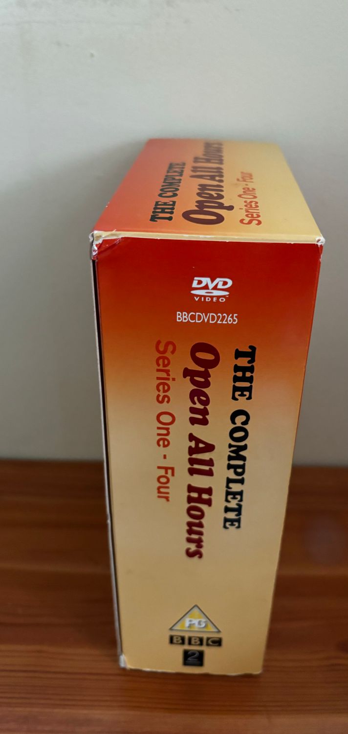 The Complete Open All Hours - Series One to Four (1976) DVD boxset showcasing classic British comedy.