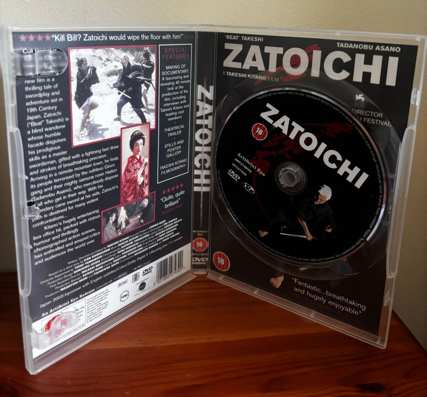 Zatoichi (DVD) Artificial Eye showcases the gripping action and adventure of Takeshi Kitano’s acclaimed film.