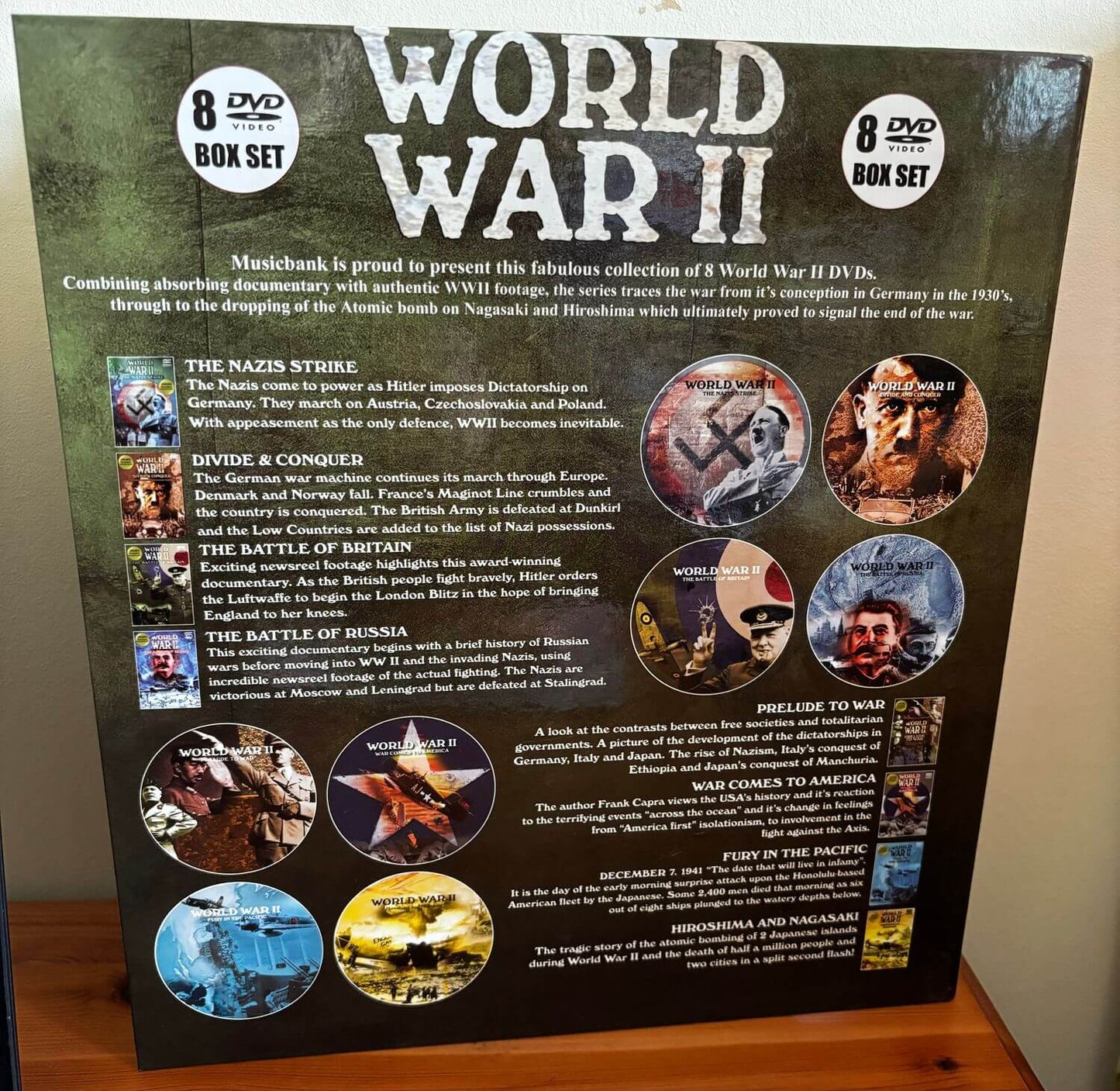 Explore history with the World War 2 Special Ed' Collectors 8 DVD Box Set WW2, featuring captivating documentaries.