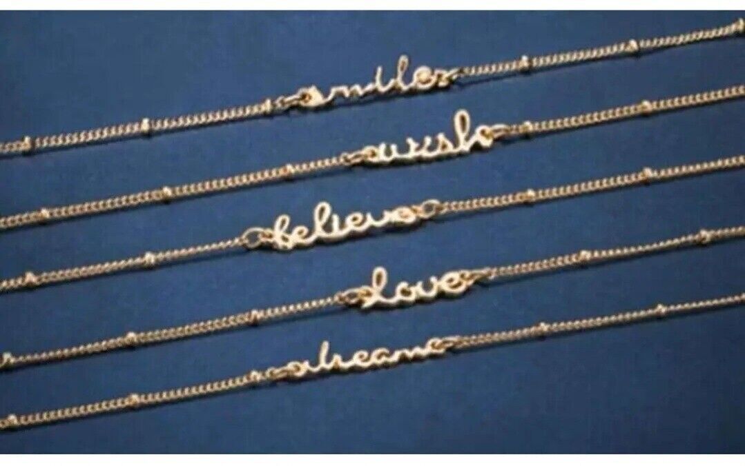 AVON Hazel Bracelet “Wish" ~ Brand New. Christmas Gift, featuring elegant gold-tone metal and inspiring words.